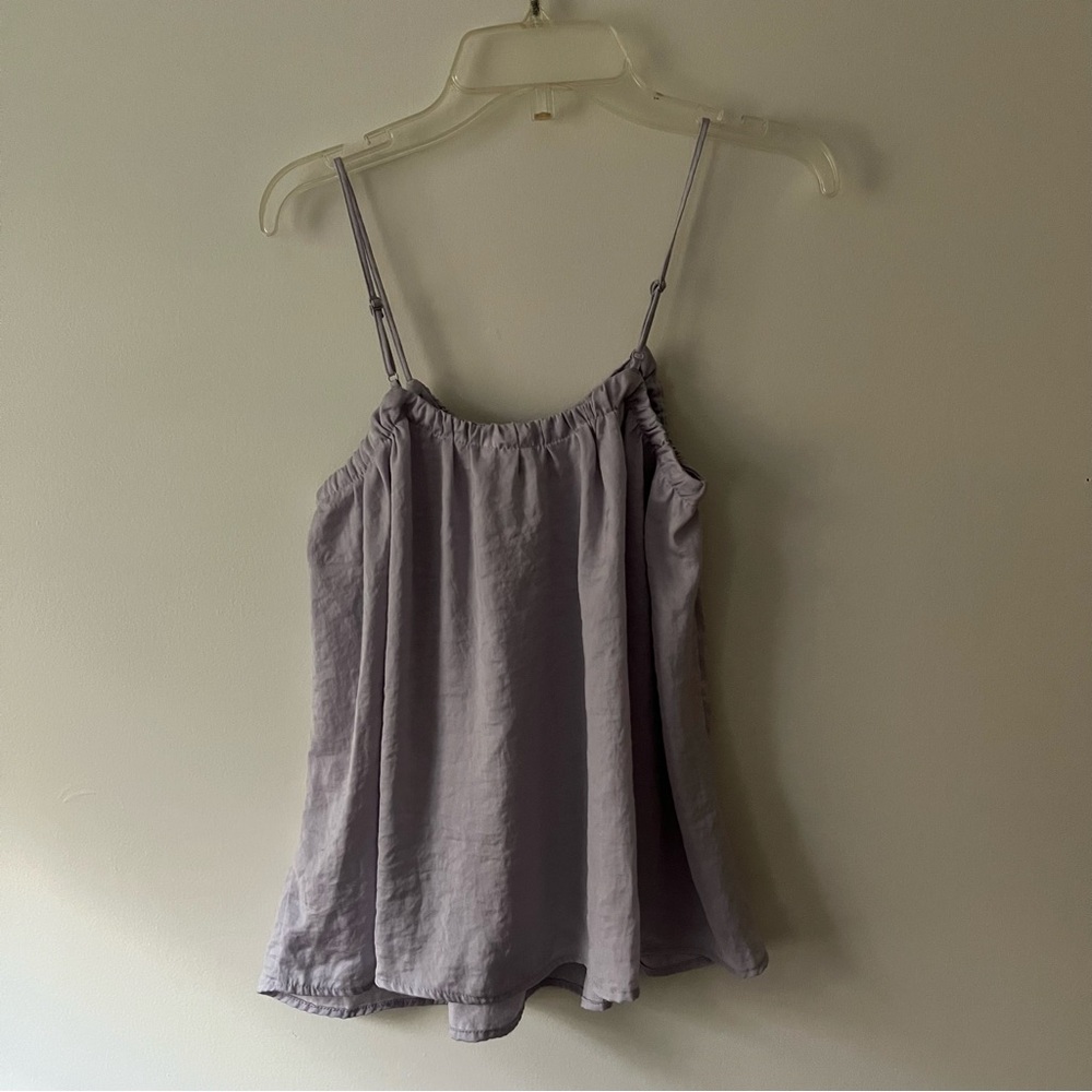 H&M Satin Tank Top XS Silver Blue - Picture 4 of 4